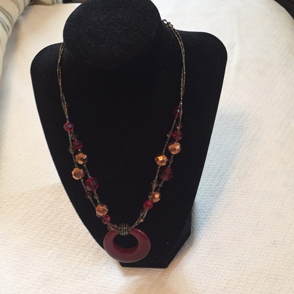 Vintage Lia Sophia 1980’s red stone pendant🌷🌷🌷 - Picture 2 of 2